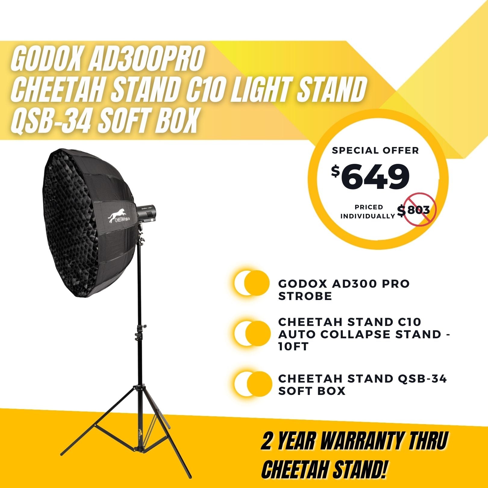 Godox AD300Pro Wireless Strobe Creator Kit – Cheetah Stand