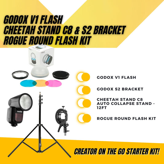 V1 Speedlight Creative Color Kit with C8 Auto Stand and Rogue Round Flash Kit