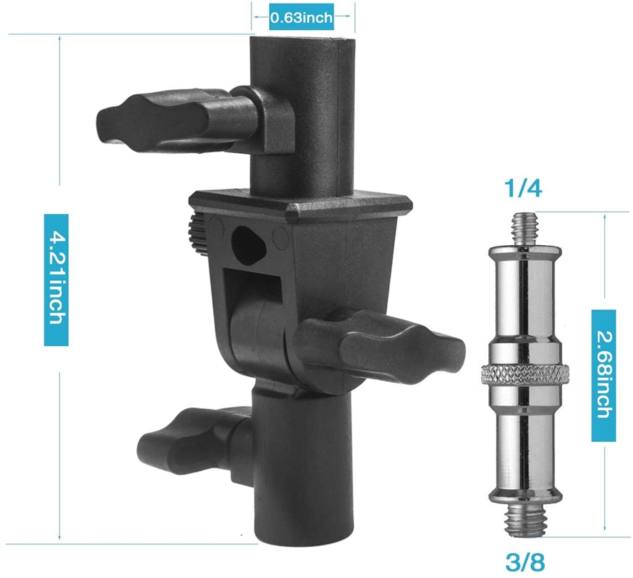 Camera Flash Swivel Mount Bracket 1/4 and 3/8 Stud