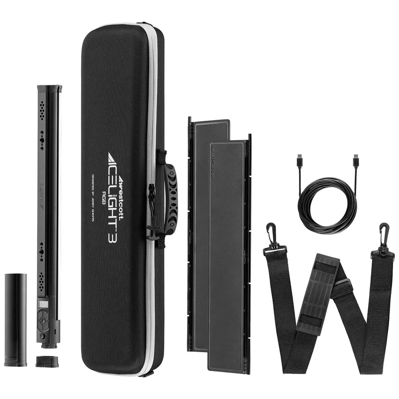 Westcott Ice Light 3 RGBWW LED Kit with Battery Grip & Barndoors