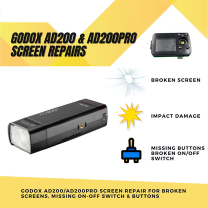 Repair Godox AD200/AD200Pro - Broken LCD or On/Off & Buttons