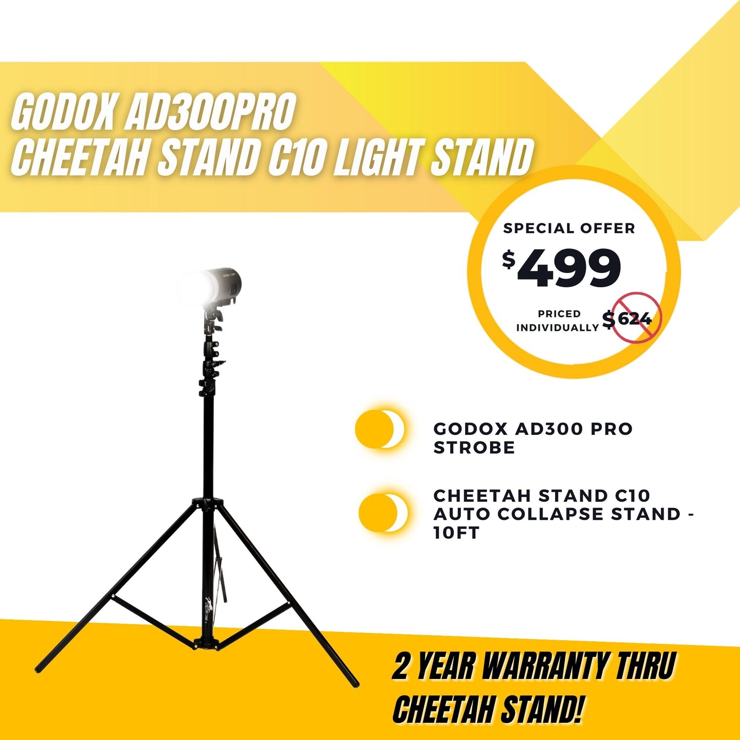 Godox AD300Pro Wireless Strobe Creator Kit – Cheetah Stand