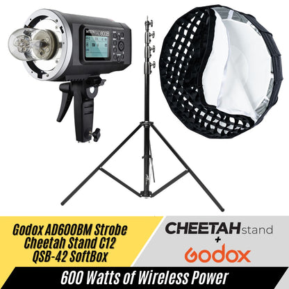 Godox AD600BM + Cheetah Stand QSB-42 + C12