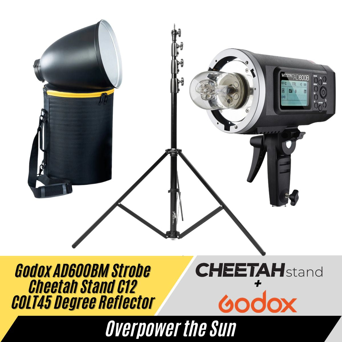 Godox AD600BM + Cheetah Stand Colt 45 w/ case + C12