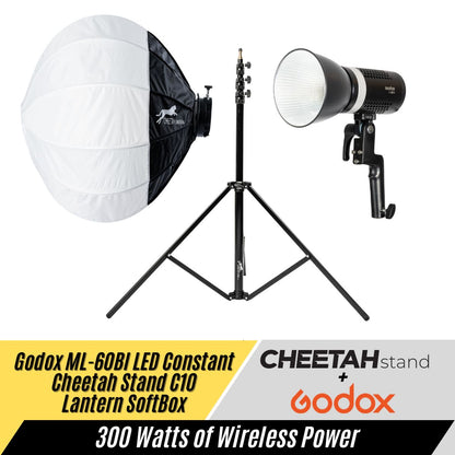 Godox ML60Bi + Cheetah Stand Lantern + C10