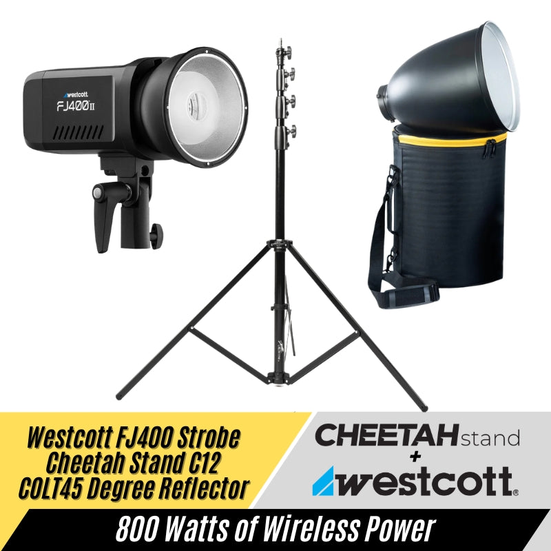 Westcott FJ400 + Cheetah Stand Colt 45 w/ case + C12