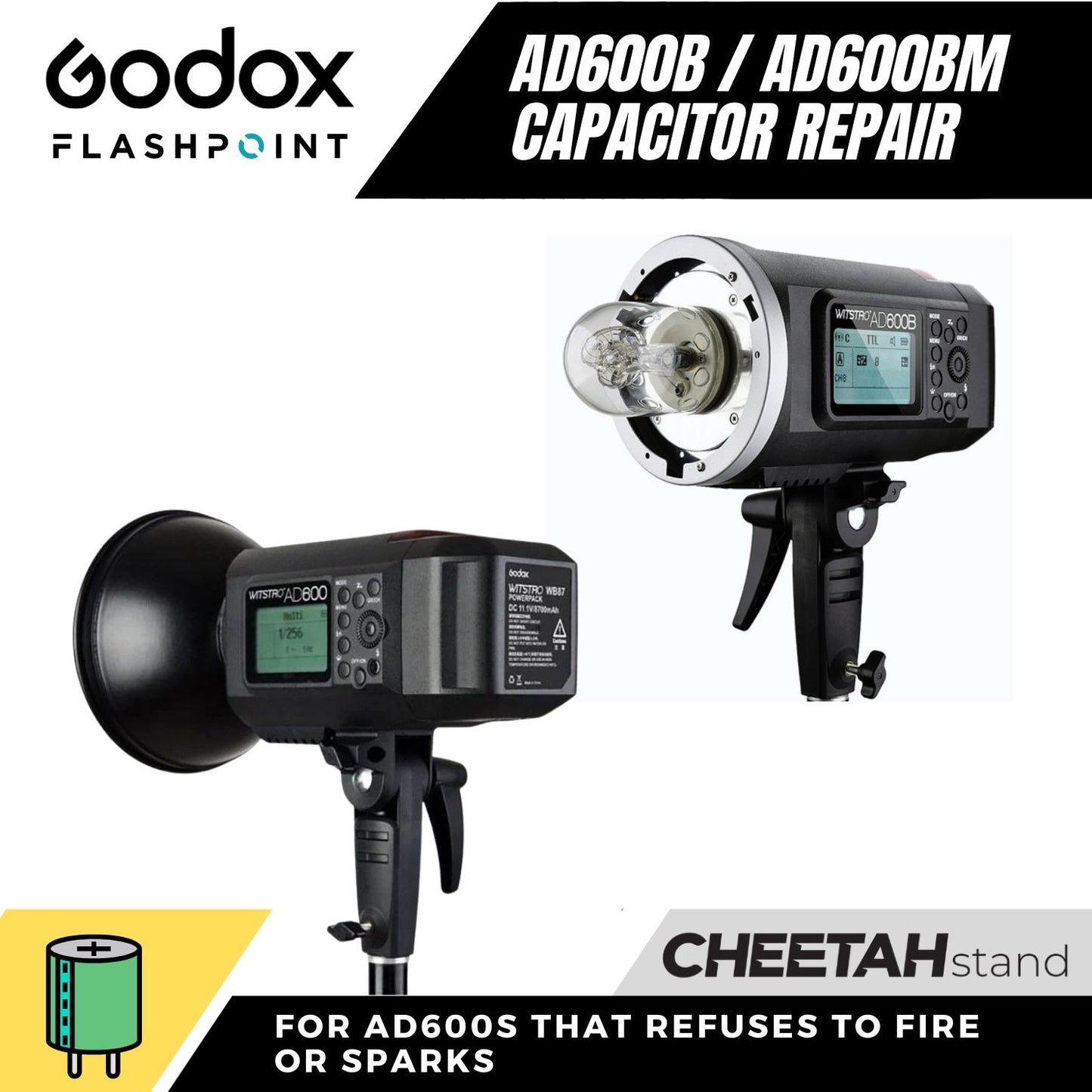 Repair AD600B or AD600BM: Sparking, No-Strobe & No E1-E9 Errors