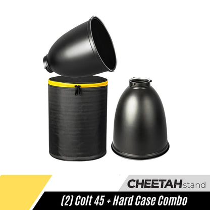 (2) Dual Colt 45 Long Throws + Hard Case Combo