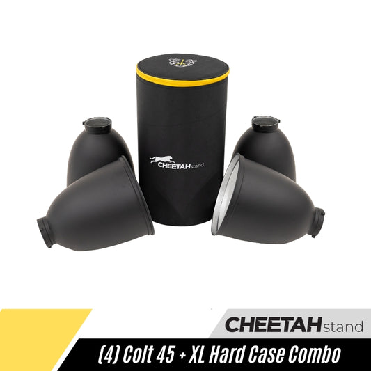 (4) Quad Colt 45 Long Throws + XL Hard Case Combo