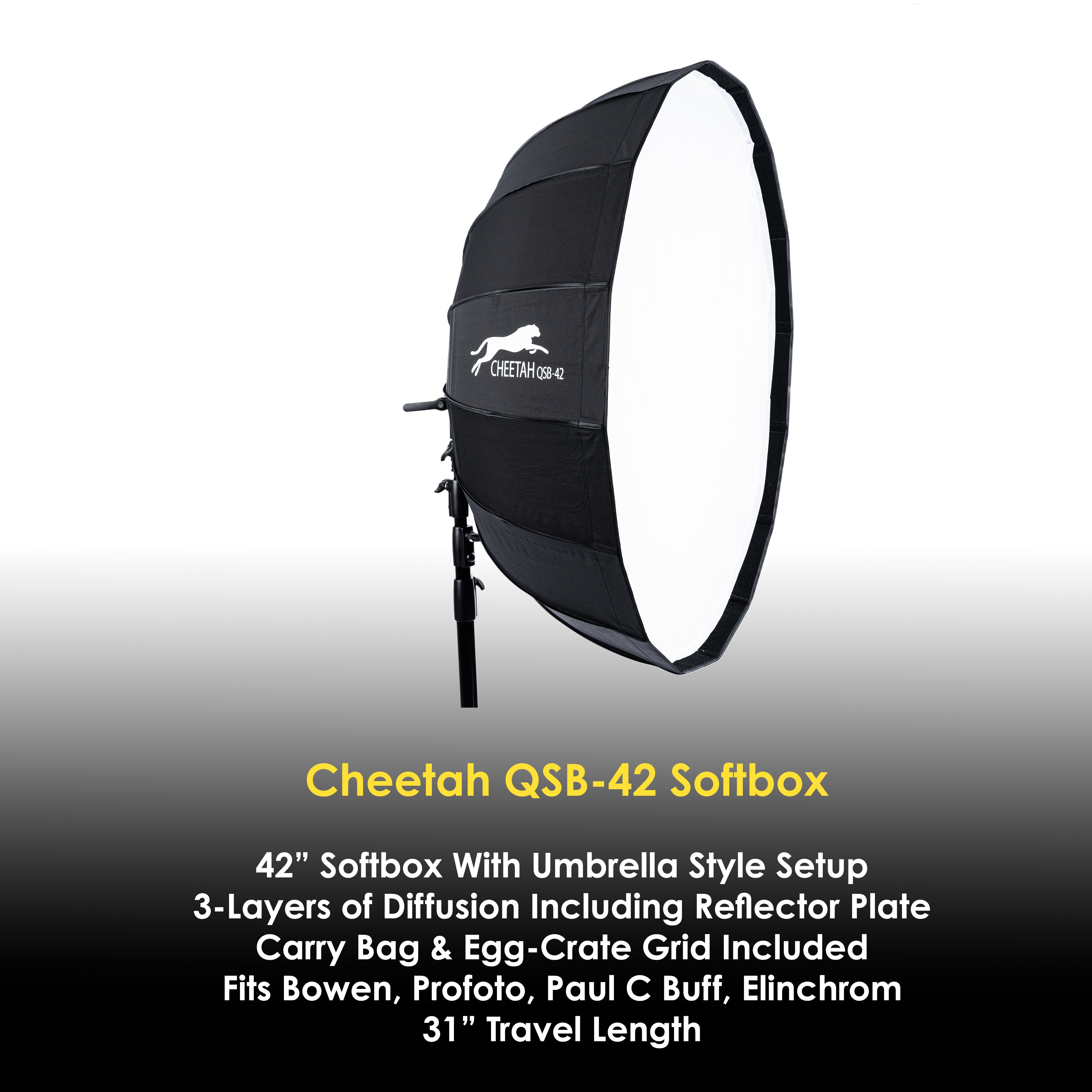 QSB-42 Softbox – Cheetah Stand