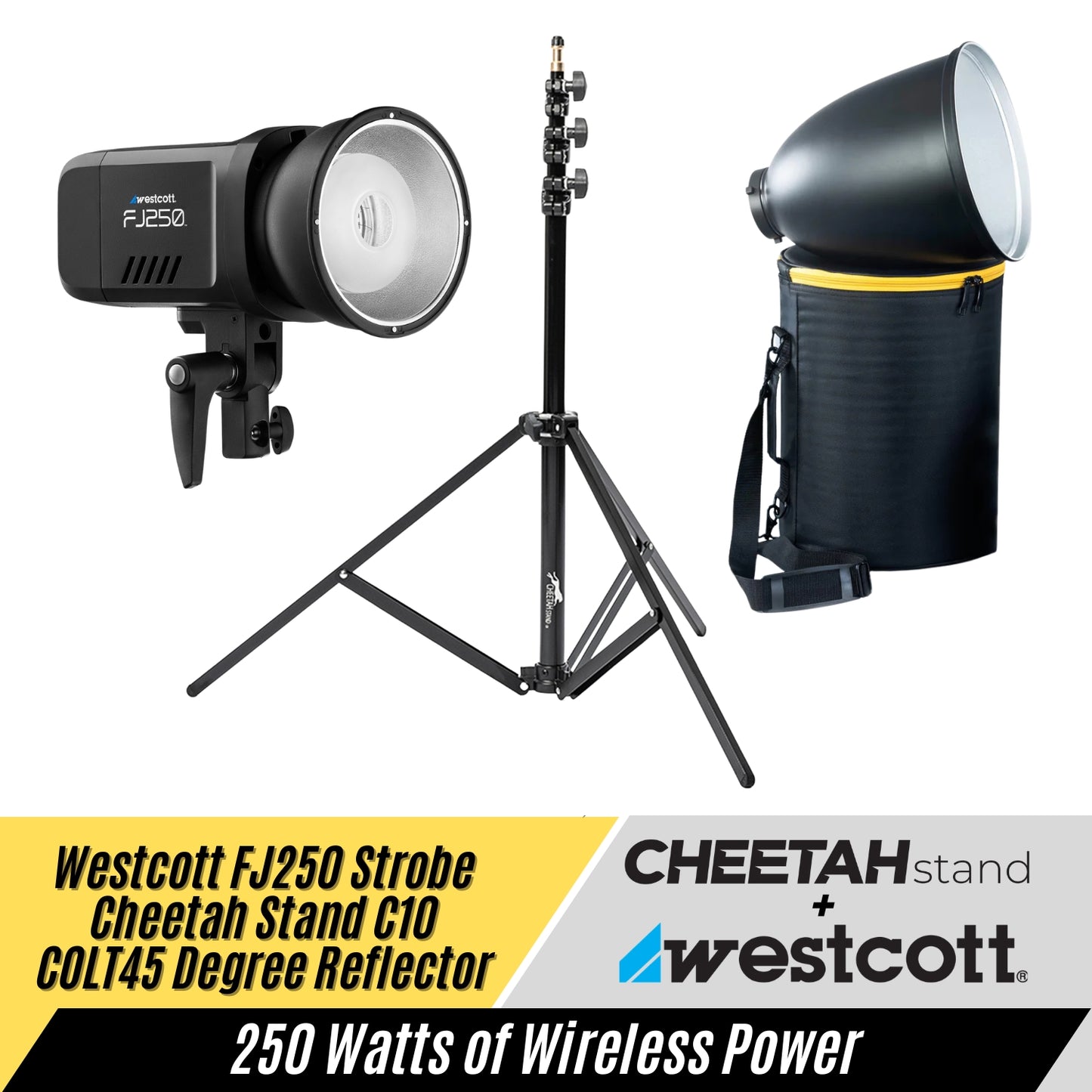 Westcott FJ250 + Cheetah Stand Colt 45 w/ case + C10