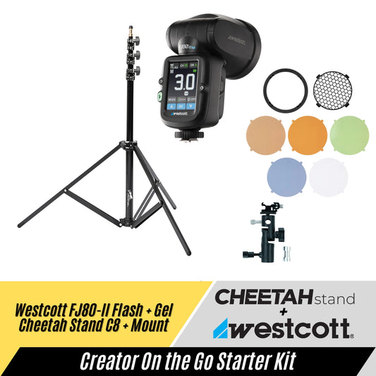 Westcott FJ80 + Gels + Cheetah Stand C8 + Holder