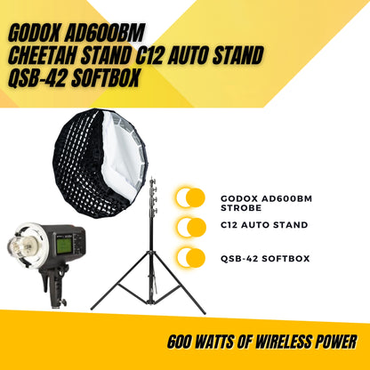 Godox AD600BM + Cheetah Stand QSB-42 + C12