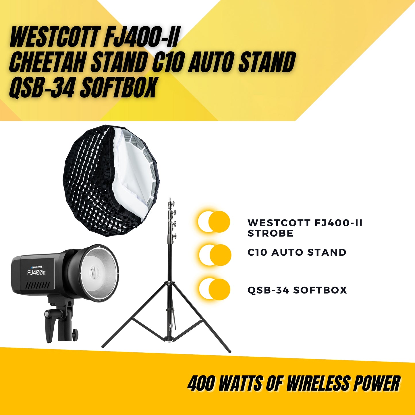 Westcott FJ400II + Cheetah Stand QSB-34 + C10
