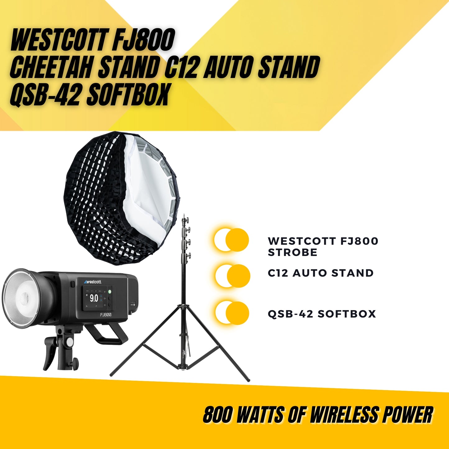 Westcott FJ800 + Cheetah Stand QSB-42 + C12