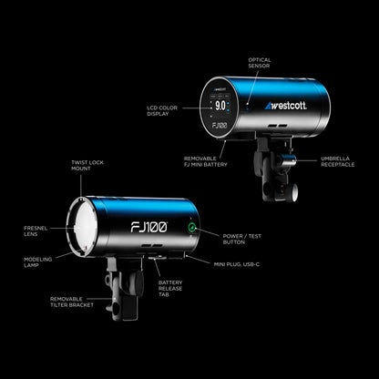 Westcott FJ100 Touchscreen Strobe with FJ Mini AC/DC Battery (100Ws)
