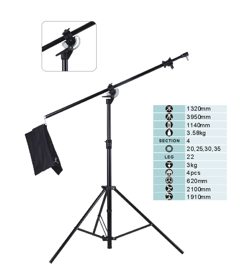 Cheetah Boom is 2-in-1 convertible light stand and boom stand Specification