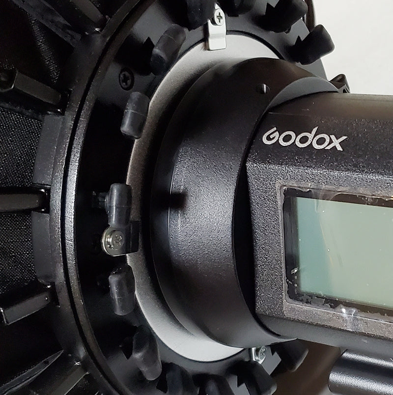 Godox G-mount Speed Ring Mounted on a Godox
